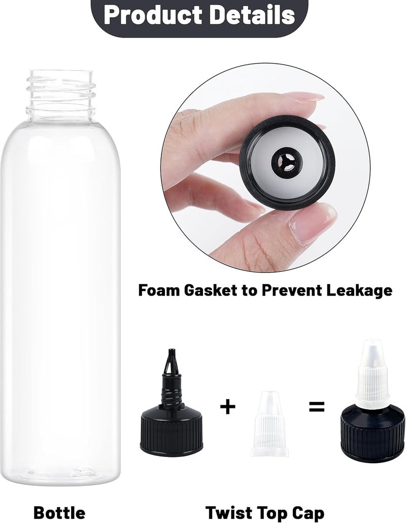 EOSAU 20 Pcs 8oz Plastic Squeeze Bottles with Twist Top Cap, 250ml Clear Dispensing Bottles, Empty Squirt Bottle for Liquids, Sauces, Arts, Crafts, Travel - Image 5